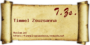 Timmel Zsuzsanna névjegykártya